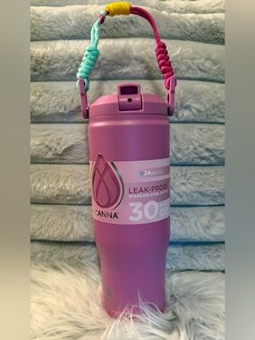 MANNA Stainless Steel (not plastic) Leak Proof Bottle with Colorful Handle.